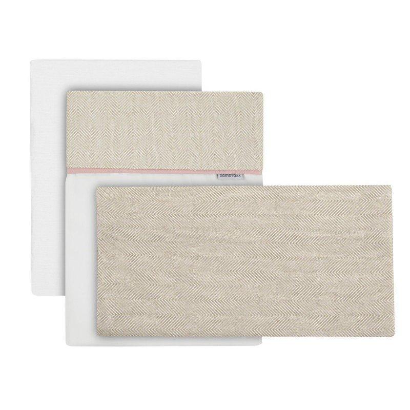 Cambrass SABANA MOISES/CARRO 3 PCS 35x80x1 CM LINO ROSA