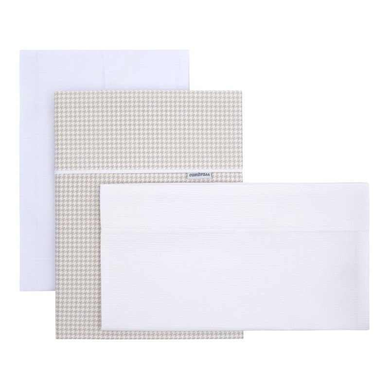 Cambrass SABANA MOISES/CARRO 3 PCS 80x120x1 CM MINI WINDSORD CRUDO