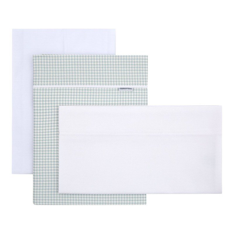 Cambrass SABANA MOISES/CARRO 3 PCS 80x120x1 CM MINI WINDSORD MINT