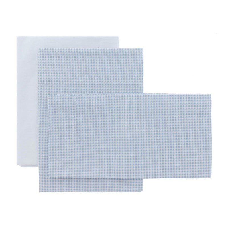 Cambrass SABANA MOISES/CARRO 3 PCS 80x120x1 CM VICHY10 CELESTE