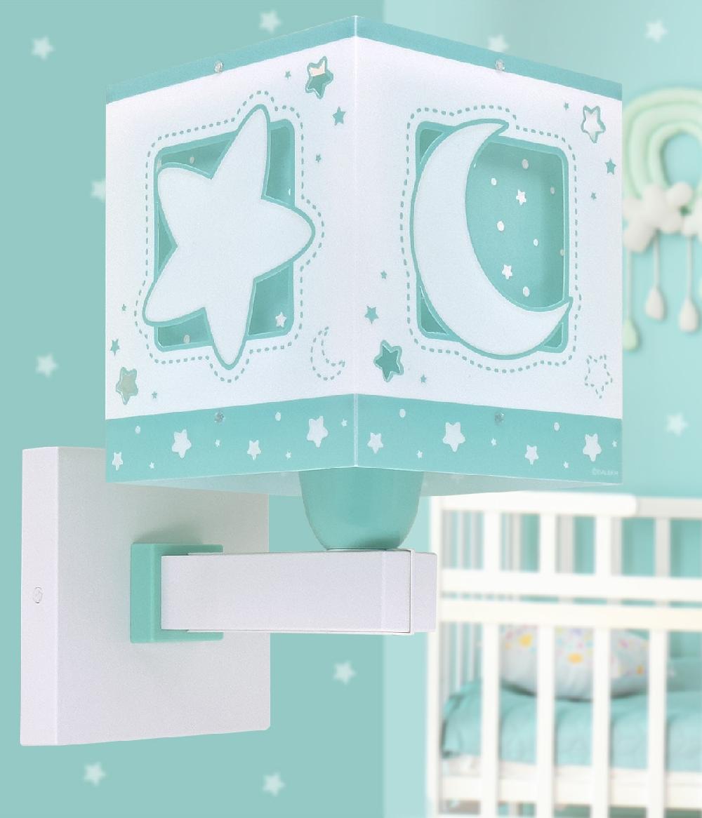 Dalber Aplique de pared infantil Moonlight Luna y Estrellas verde Ahorra y exporta