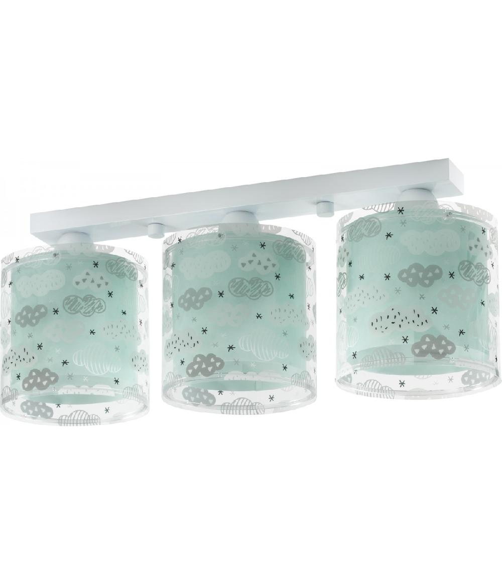Dalber Plafón de techo 3 luces infantil Moonlight Luna y Estrellas verde Rebajas