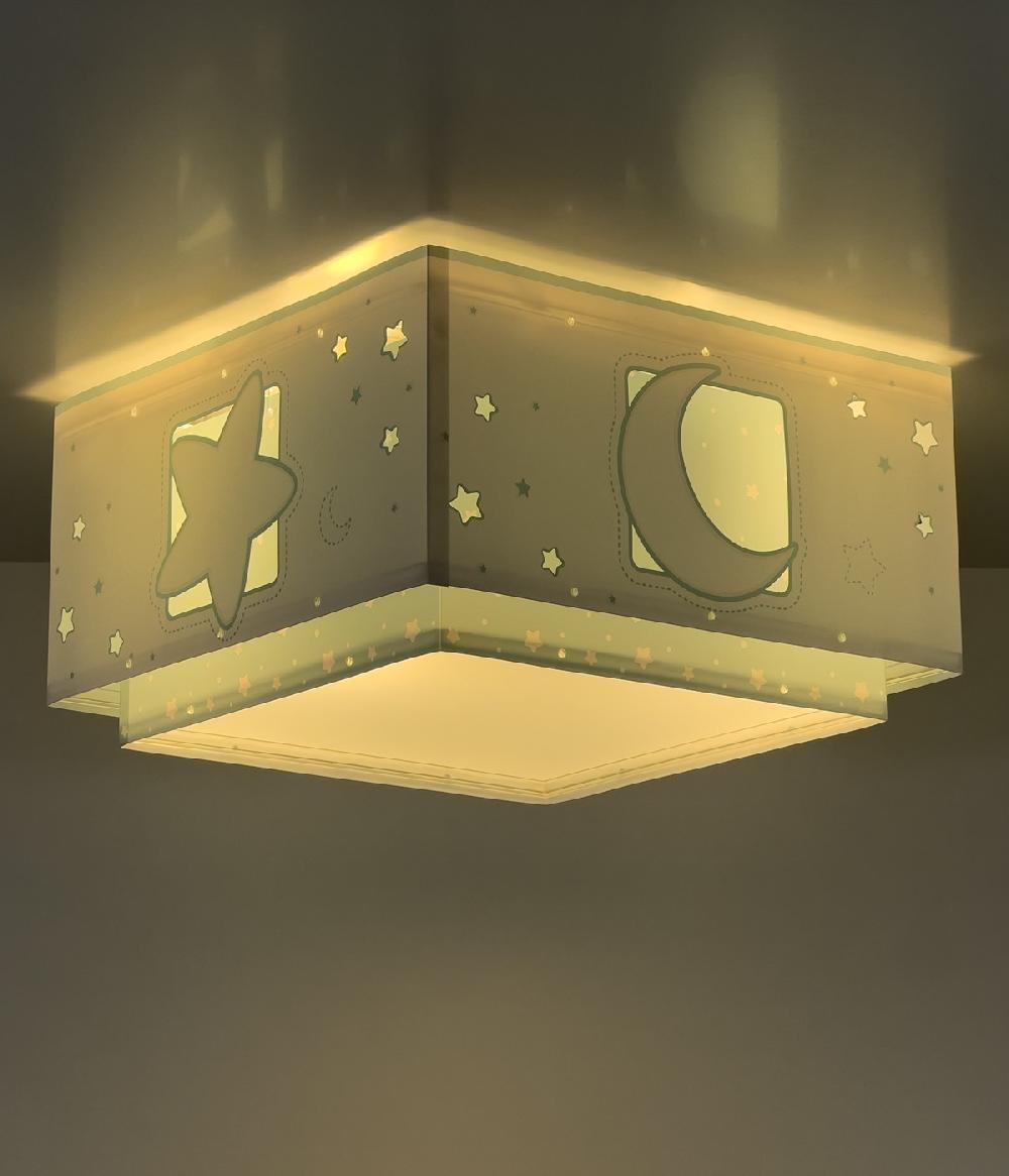 Dalber Plafón de techo 3 luces infantil Clouds Nube verde En oferta