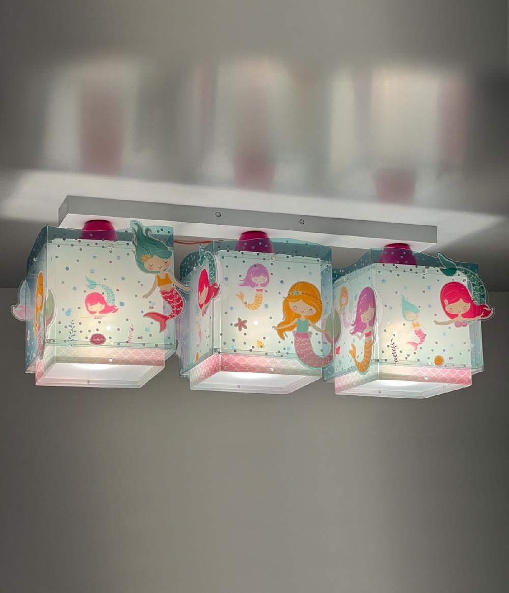 Dalber Lámpara de techo 3 Luces infantil Little Elephant Elefante rosa Ventas relámpago