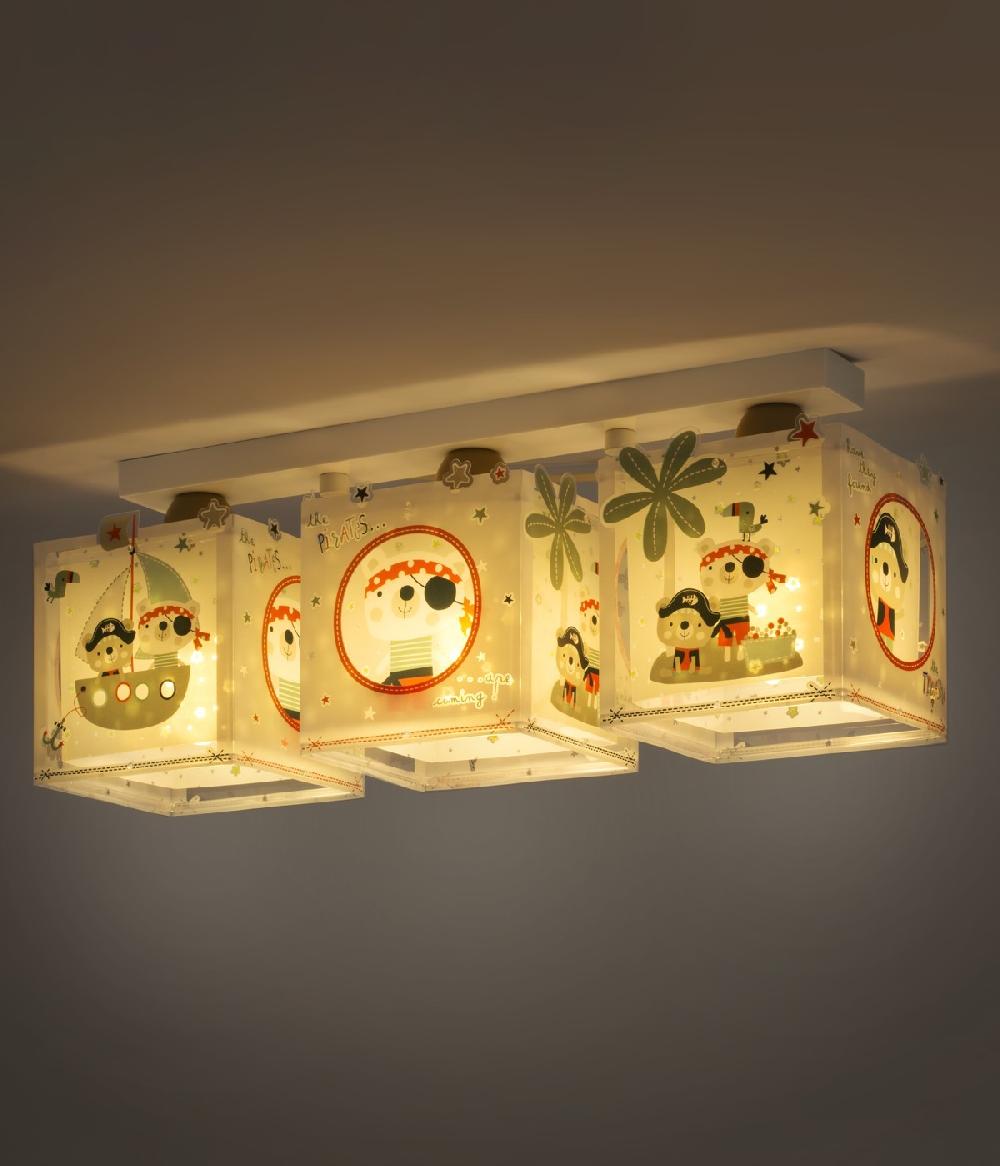 Dalber Plafón de techo 3 luces infantil Moonlight Luna y Estrellas azul Precios de Black Friday