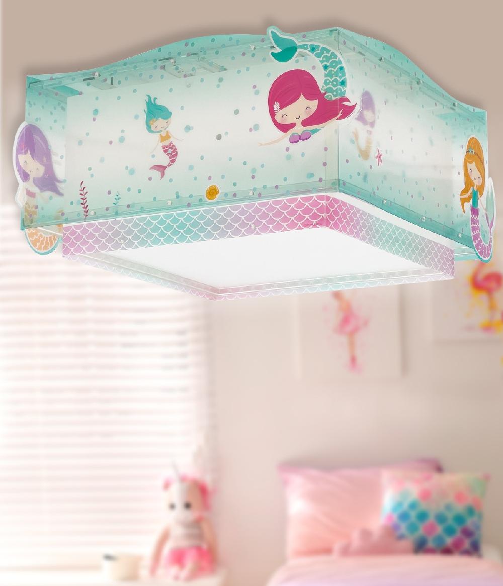 Dalber Plafón de techo infantil Mermaids Sirenas