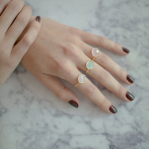 Dlirioshop Anillo Piedra Verde Aguamarina Gran oferta