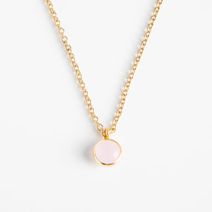 Dlirioshop Collar con Piedra Cuarzo Rosa