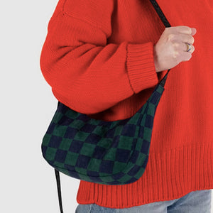 Dlirioshop Bolso Media Luna Cuadros Azul y Verde Descuentos del mes