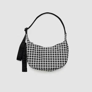Dlirioshop Bolso Media Luna Cuadros Blanco y Negro Oferta exclusiva