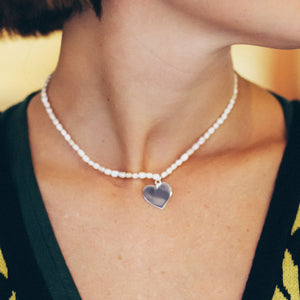 Dlirioshop Collar Perle Heart Ofertas de temporada