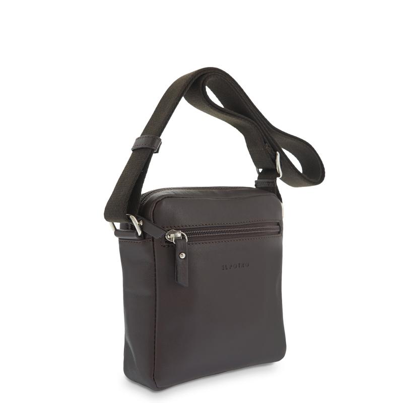 El potro Bolso Bandolera hombre en piel vacuno color marrón - Box Liquidación