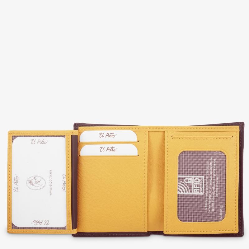 El potro Cartera hombre en piel vacuno color marrón/mostaza-Tribeca Mejor oferta