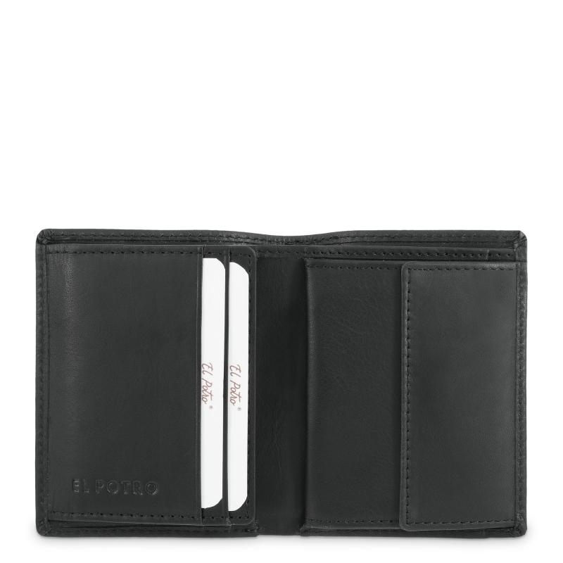 El potro Cartera monedero interior de hombre en piel vacuno negro Legitimo-E L P O T R O Último día