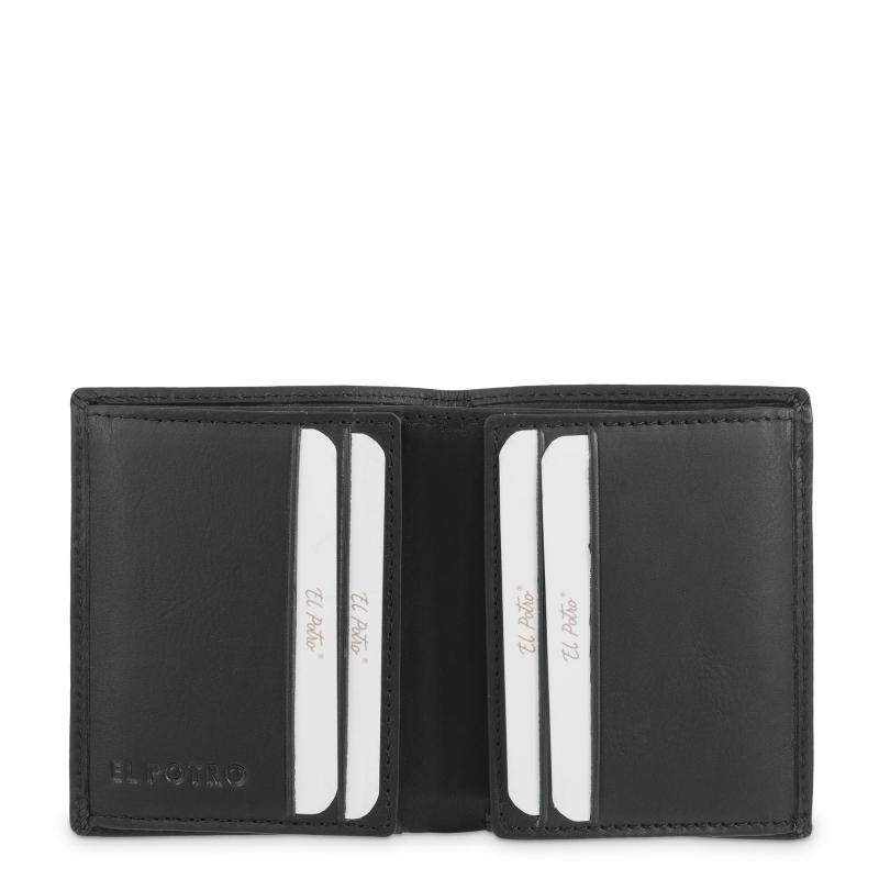El potro Cartera tarjetero de hombre en piel vacuno negro Legitimo-E L P O T R O Solo hoy