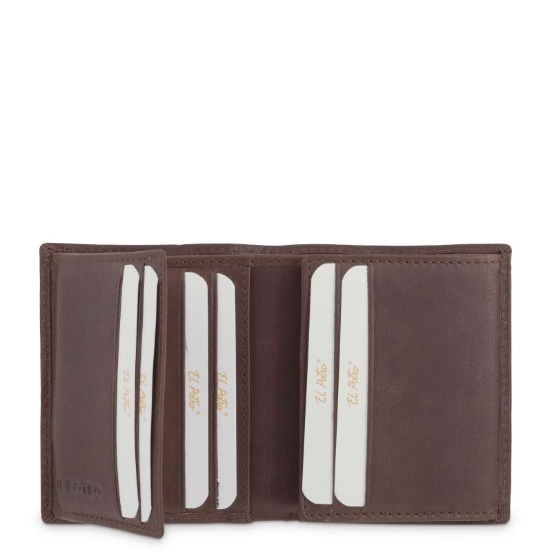 El potro Cartera tarjetero de hombre en piel vacuno marrón Legitimo-E L P O T R O Oferta especial de fábrica