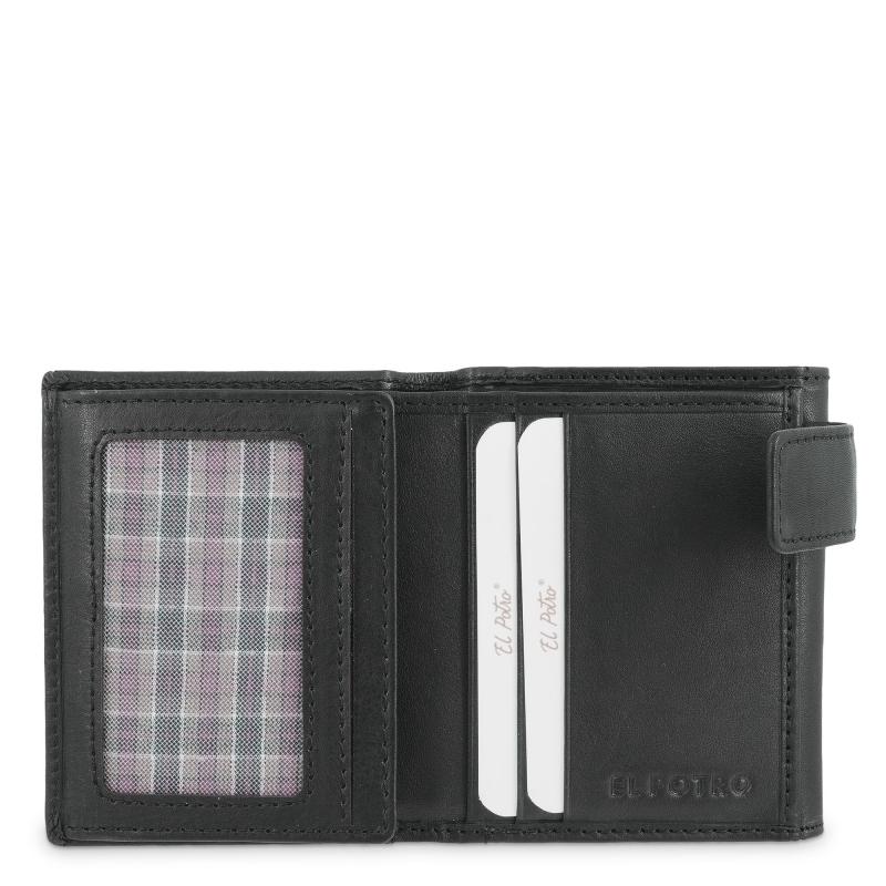 El potro Cartera con monedero exterior de hombre en piel vacuno negro Legitimo-E L P O T R O Solo queda un día