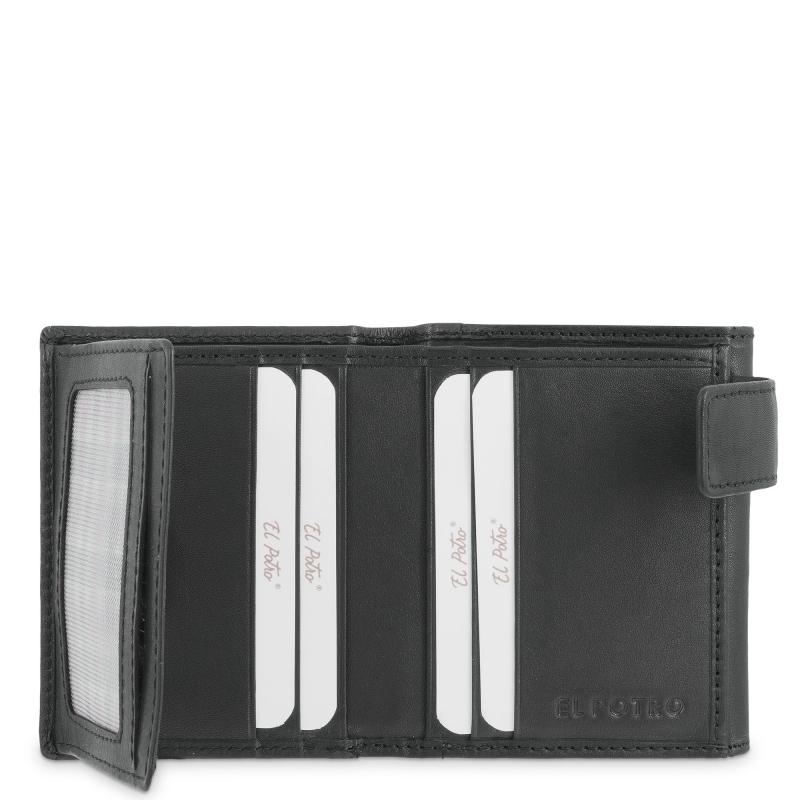 El potro Cartera con monedero exterior de hombre en piel vacuno negro Legitimo-E L P O T R O Solo queda un día