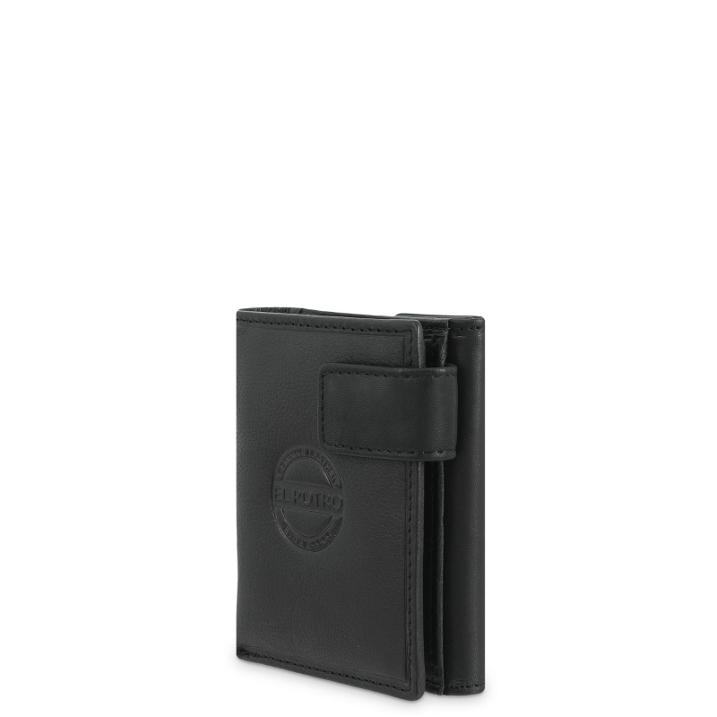 El potro Cartera con monedero exterior de hombre en piel vacuno negro Legitimo-E L P O T R O Solo queda un día