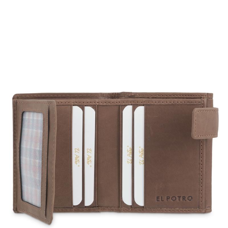 El potro Cartera con monedero exterior de hombre en piel vacuno cuero Legitimo-E L P O T R O Grandes descuentos
