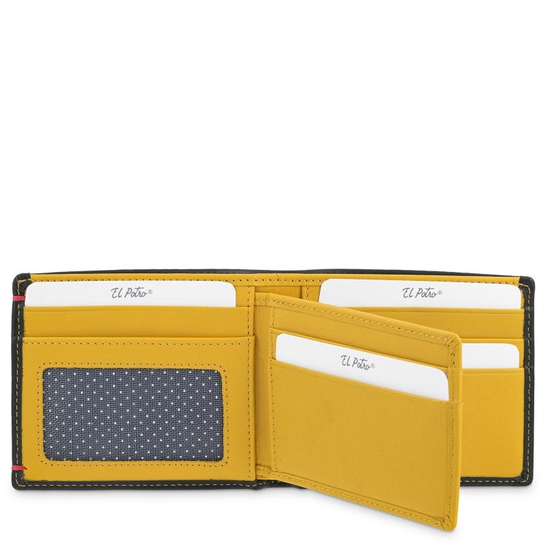 El potro Cartera tarjetero de hombre en piel vacuno negro-E L P O T R O Descuentos del mes