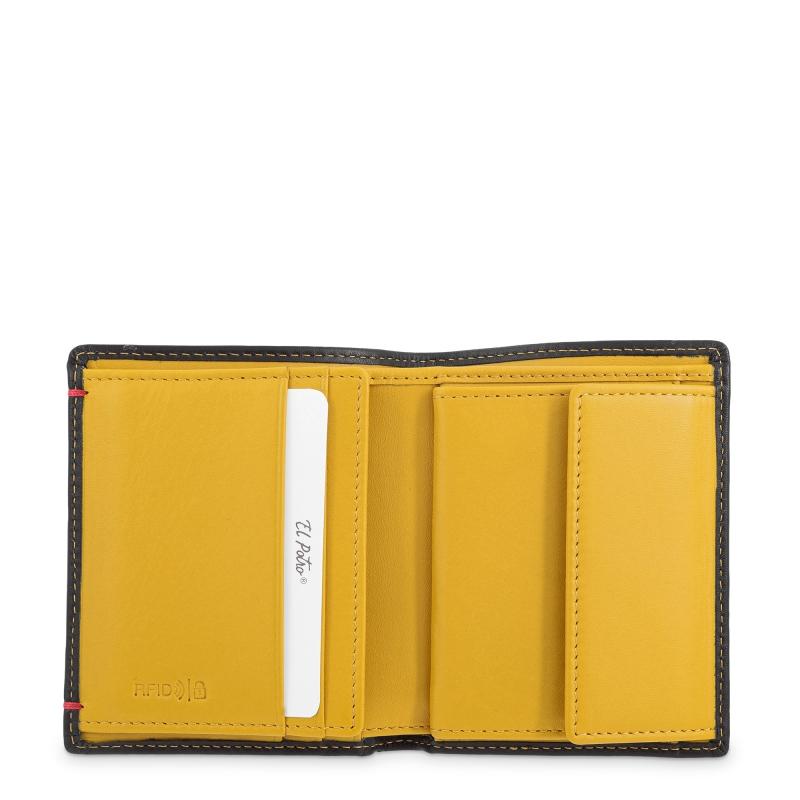 El potro Cartera monedero interior de hombre en piel vacuno negro -E L P O T R O Descuento por venta flash