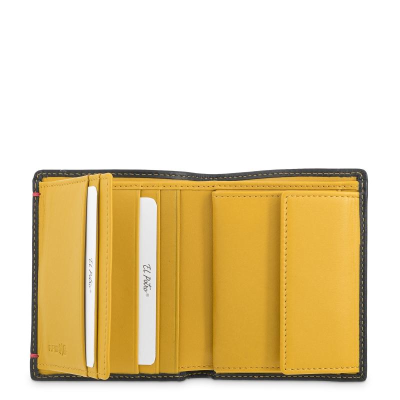 El potro Cartera monedero interior de hombre en piel vacuno negro -E L P O T R O Descuento por venta flash