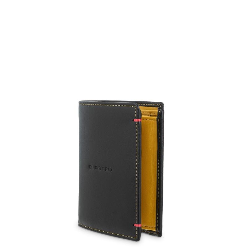 El potro Cartera monedero interior de hombre en piel vacuno negro -E L P O T R O Descuento por venta flash