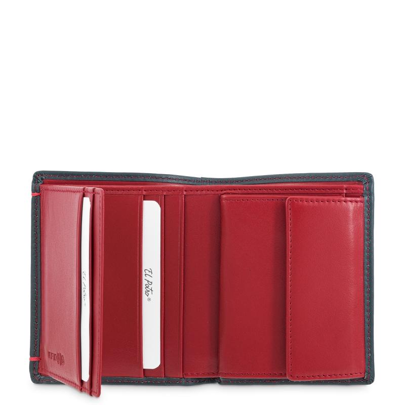 El potro Cartera monedero interior de hombre en piel vacuno azul-E L P O T R O Ofertas especiales