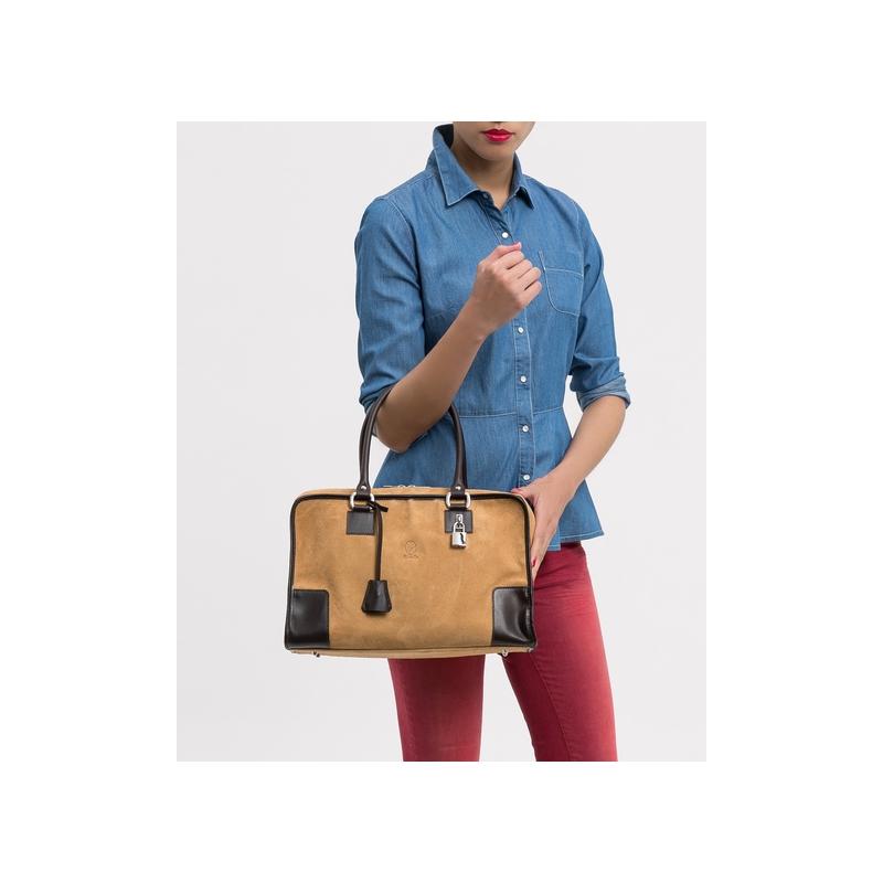 El potro Bolso Bowling mujer en piel vacuno color camel - Caza Devoluciones gratuitas