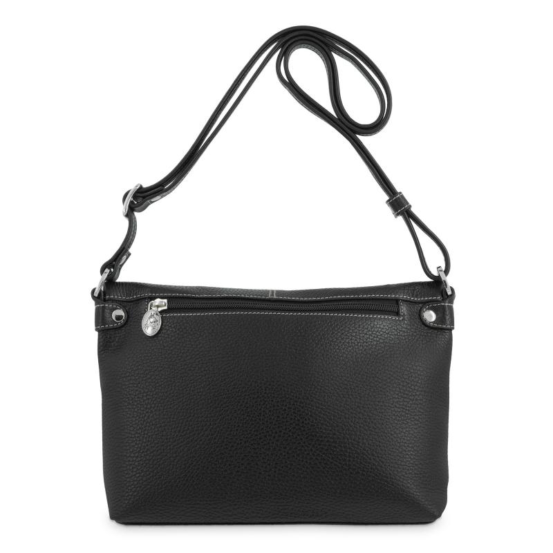 El potro Bolso solapa bandolera mediano en piel vacuno color negro - Floater Outlet online