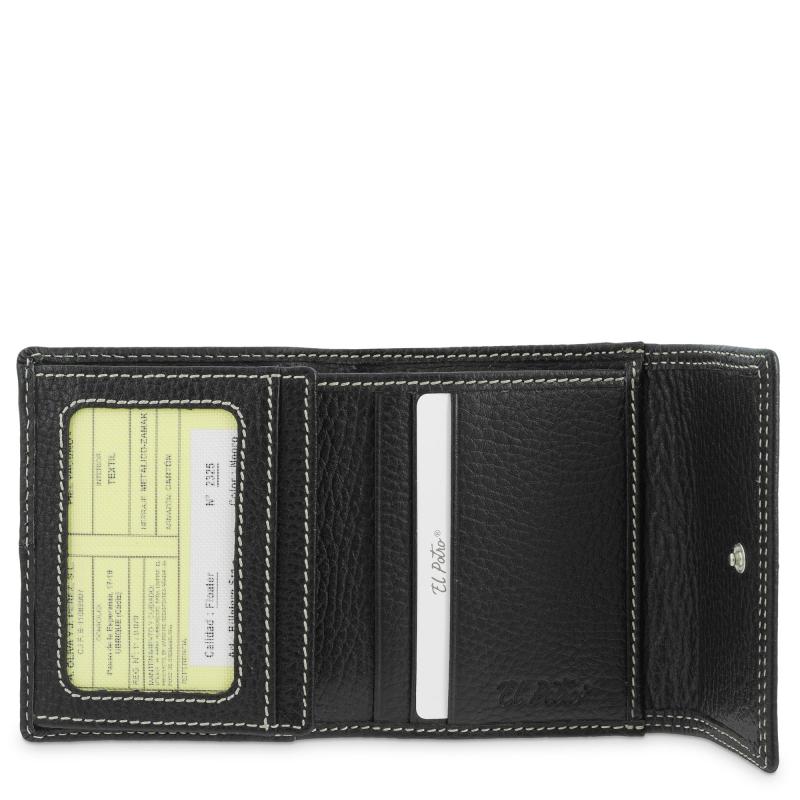 El potro Cartera solapa pequeño mujer en piel vacuno color negro- Floater Rebajas de fábrica