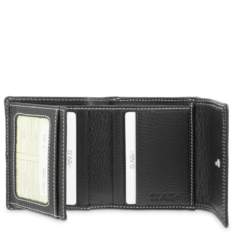 El potro Cartera solapa pequeño mujer en piel vacuno color negro- Floater Rebajas de fábrica