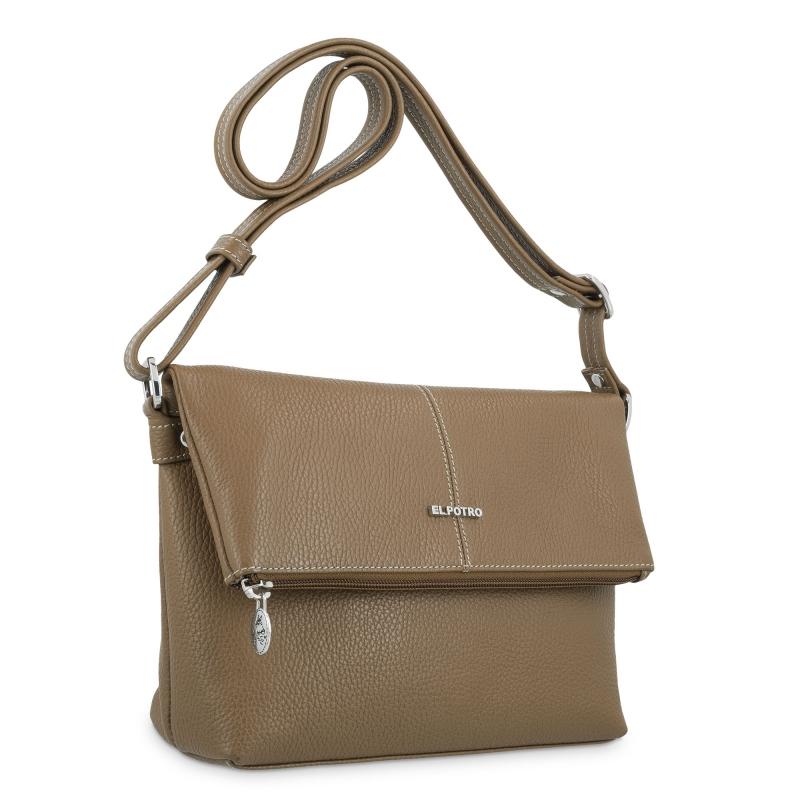 El potro Bolso solapa bandolera mediano en piel vacuno color cuero - Floater Mejor oferta