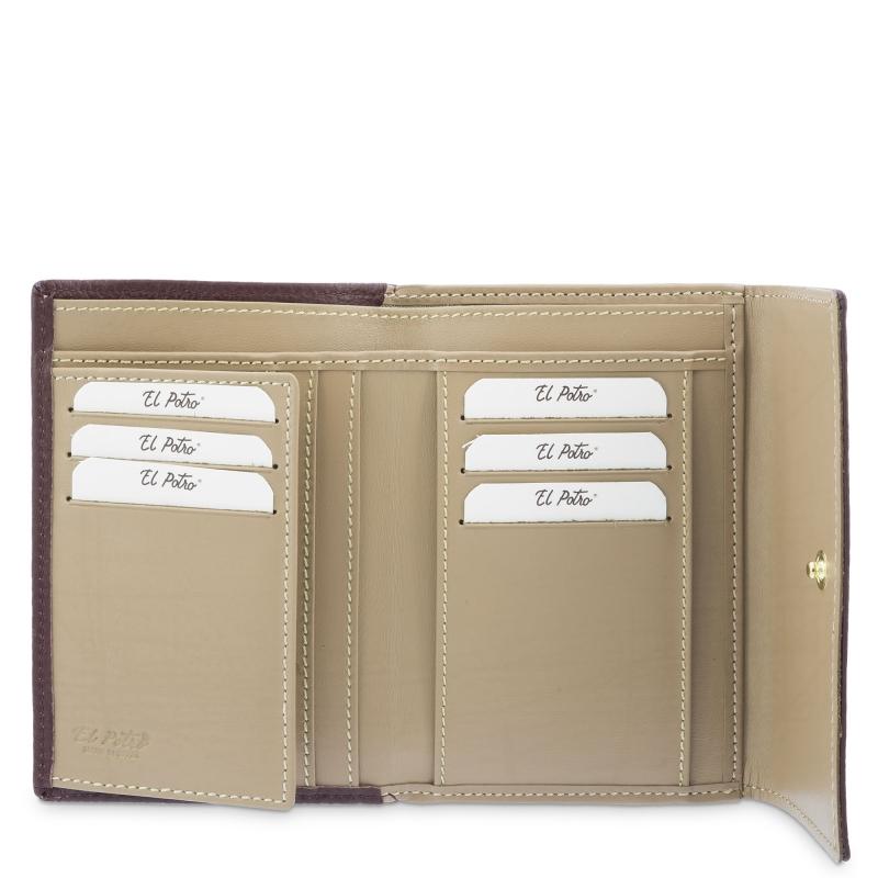 El potro Cartera mediana mujer en piel vacuno color burdeos-El Potro Precio de fábrica