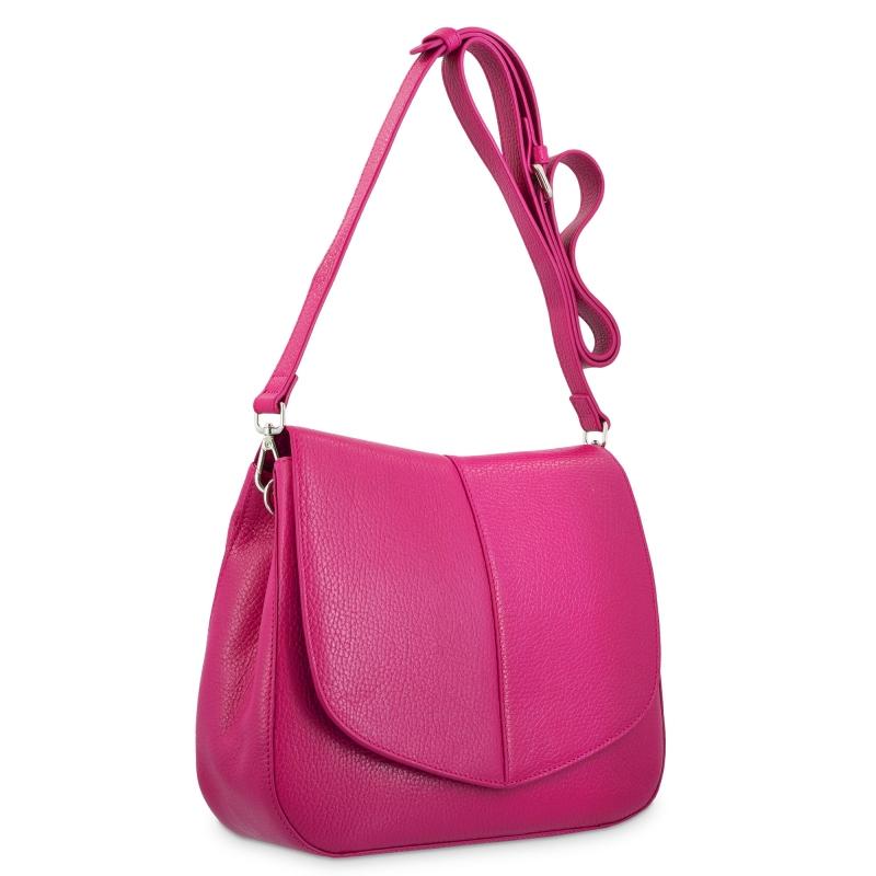 El potro Bolso solapa piel vacuno color rosa-Iris Liquidación