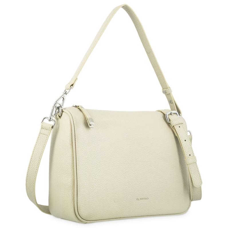 El potro Bolso bandolera bowling piel vacuno color beige-Iris Limitado a 3 días
