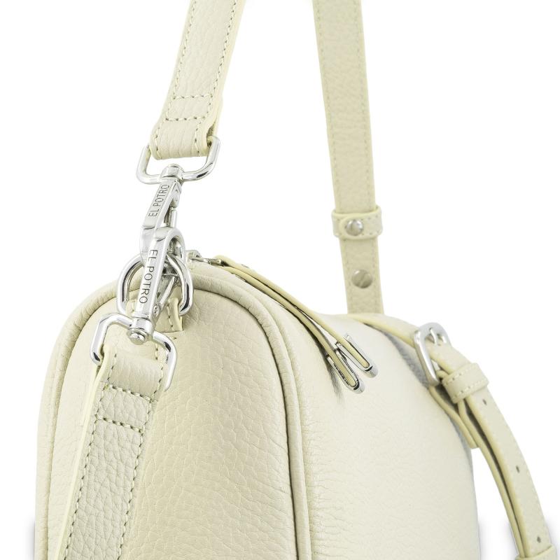 El potro Bolso bandolera bowling piel vacuno color beige-Iris Limitado a 3 días