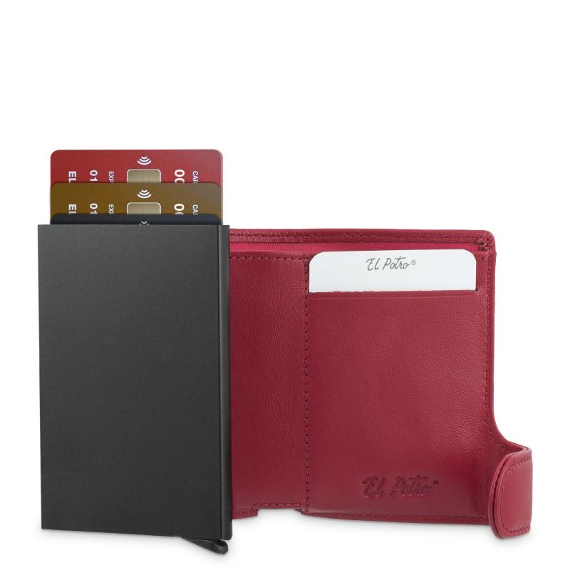 El potro Tarjetero protector en piel vacuno color rojo bostón-E L P O T R O 2025