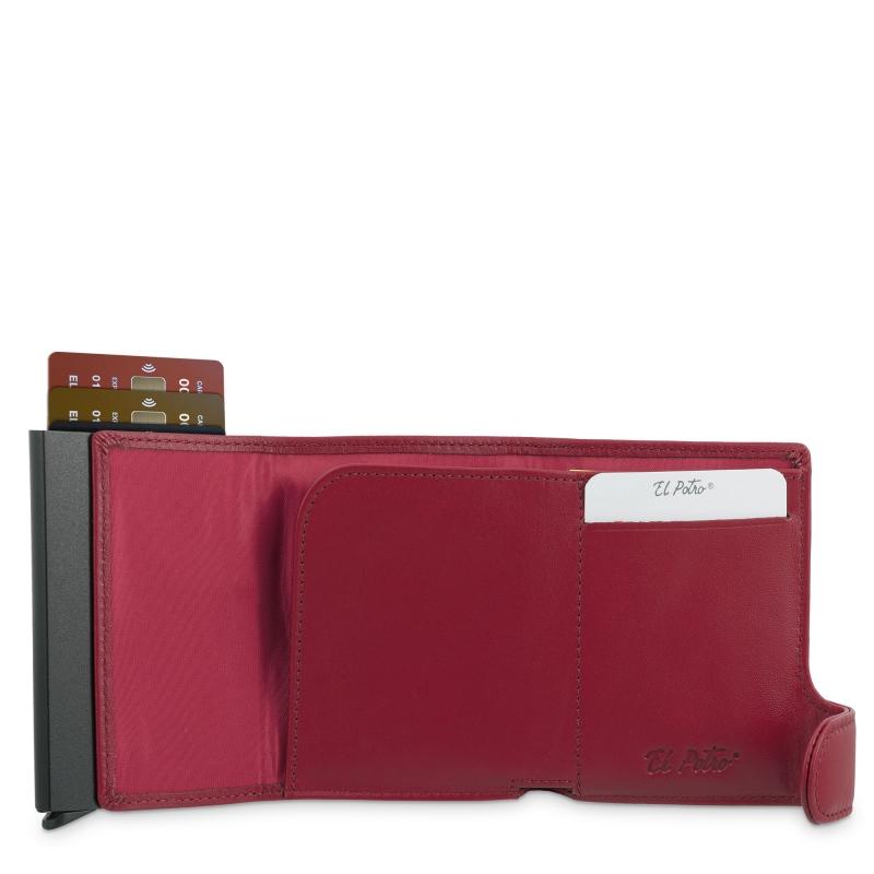 El potro Tarjetero protector en piel vacuno color rojo bostón-E L P O T R O 2025
