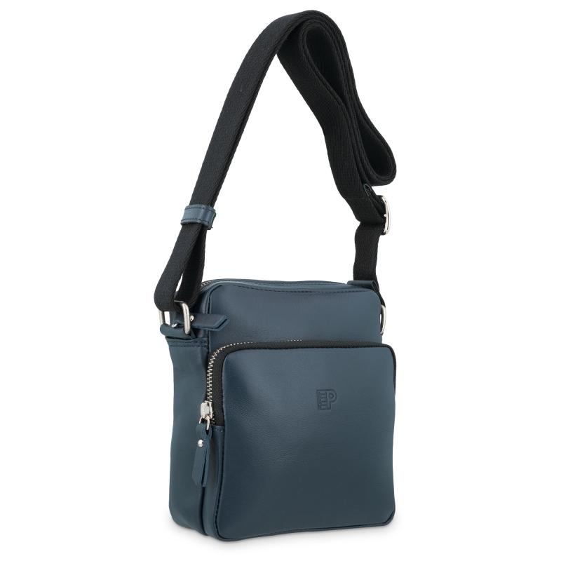 El potro Bolso Bandolera pequeño hombre en piel vacuno color azul- Apache En oferta
