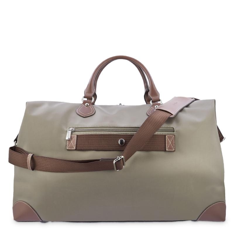 El potro Bolso de viaje unisex en lona taupe y piel vacuno color cuero-Paris Rebajas online