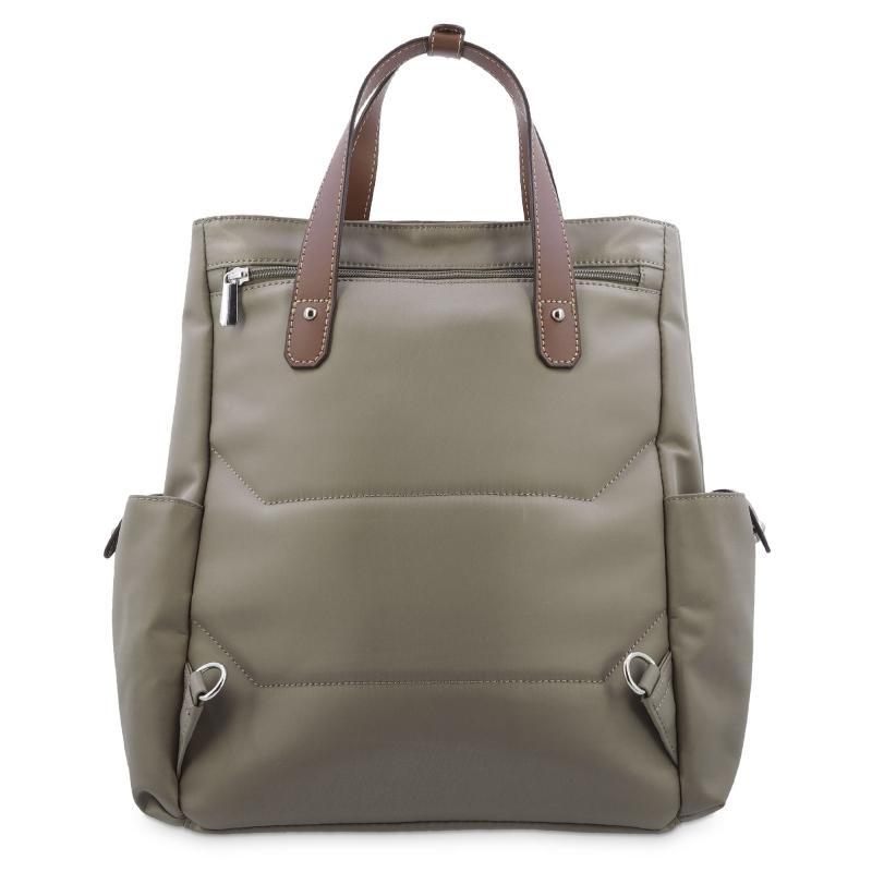 El potro Mochila bolso unisex en lona taupe y piel vacuno cuero-Paris Rebajas top