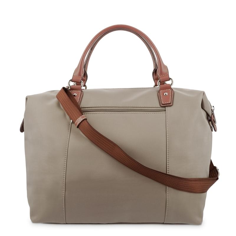 El potro Bolso Tote mujer en lona y piel vacuno color taupe-cuero-Paris Oferta especial