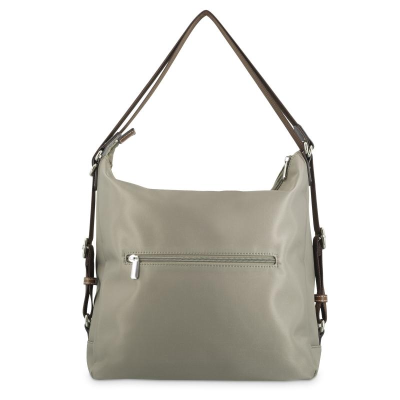El potro Bolso convertible en mochila de mujer en lona y piel vacuno color taupe-Paris Envío gratis