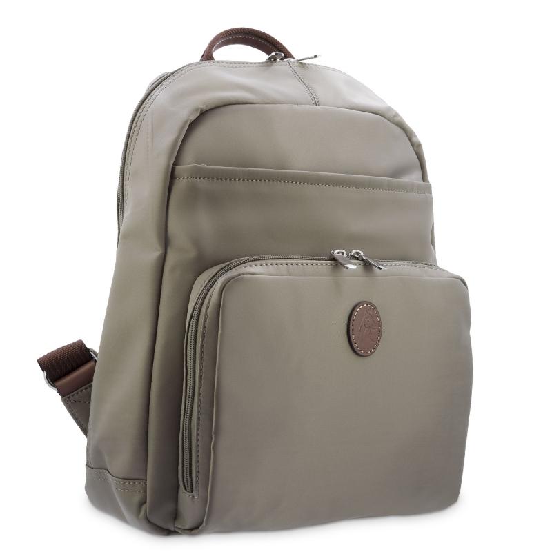 El potro Mochila unisex en lona taupe y piel vacuno cuero-Paris Últimos 3 días