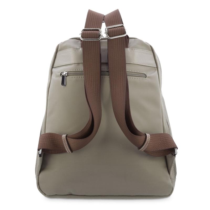 El potro Mochila unisex en lona taupe y piel vacuno cuero-Paris Últimos 3 días