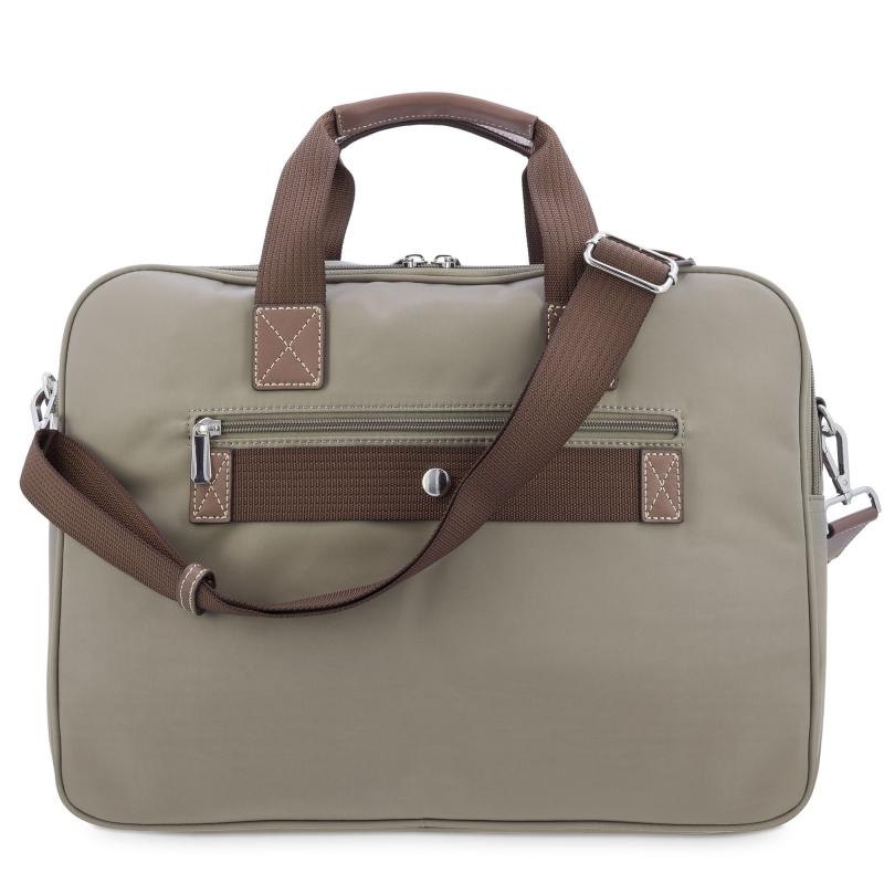 El potro Carpeta bolso unisex en lona taupe y piel vacuno color cuero-Paris Últimos 2 días