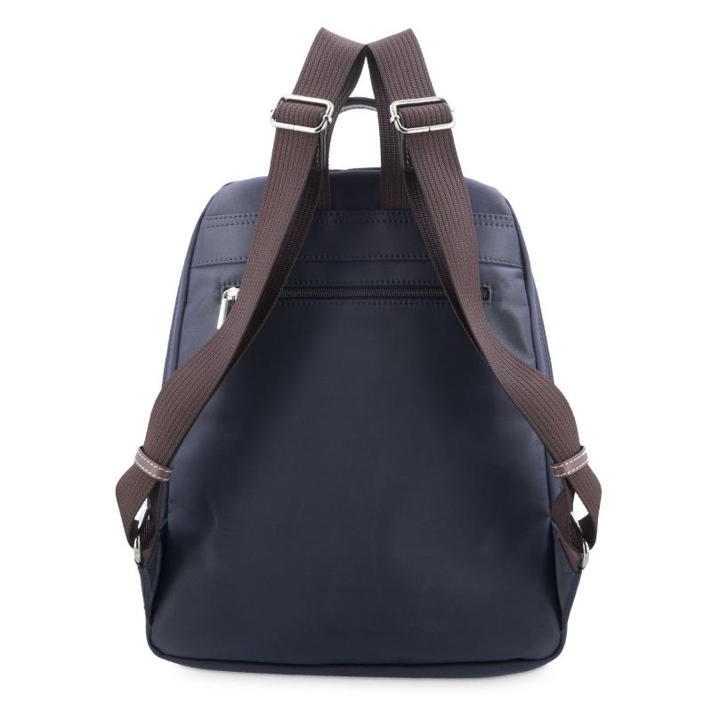El potro Mochila unisex en lona azul y piel vacuno cuero-Paris Promoción por tiempo limitado