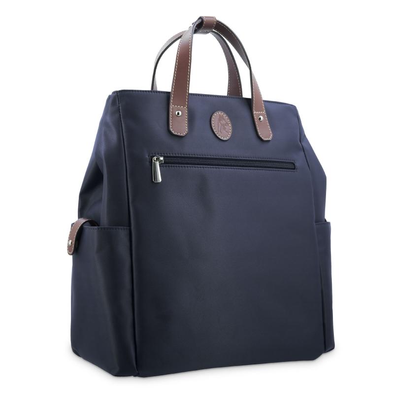El potro Mochila bolso unisex en lona azul y piel vacuno cuero-Paris Solo hoy